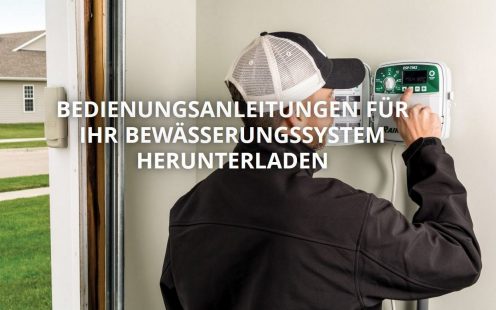 Mann bedient Rainbird Steuergerät